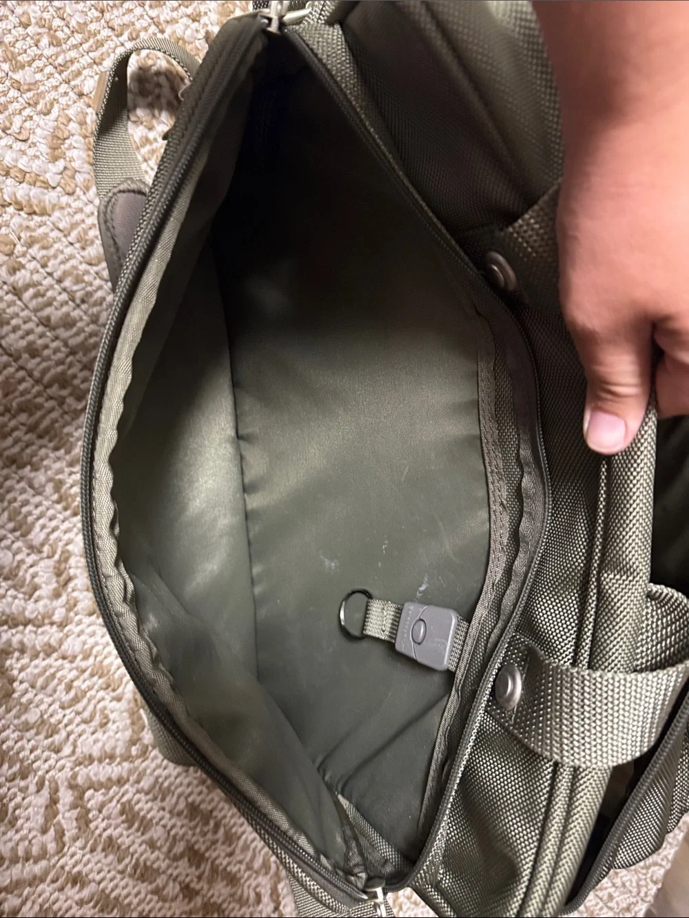Briggs & Riley Olive Green Men's Duffel Briefcase with Shoulder Strap